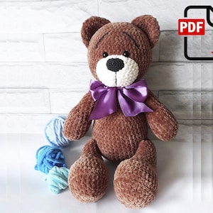 Amigurumi plush teddy bear. Crochet pattern. Toy Tutorial