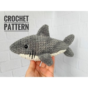 Shark Plush Toy Pattern, Baby shark, Shark gift image 1