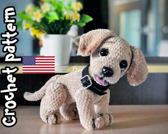 Gehaakte Labrador hond patroon, Golden Retriever, hond amigurumi, pluche hondenspeelgoed, gehaakt dier, ENGELSE PDF, DIY tutorial