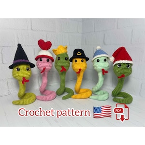 Snake Crochet Pattern, Amigurumi Pattern Snake