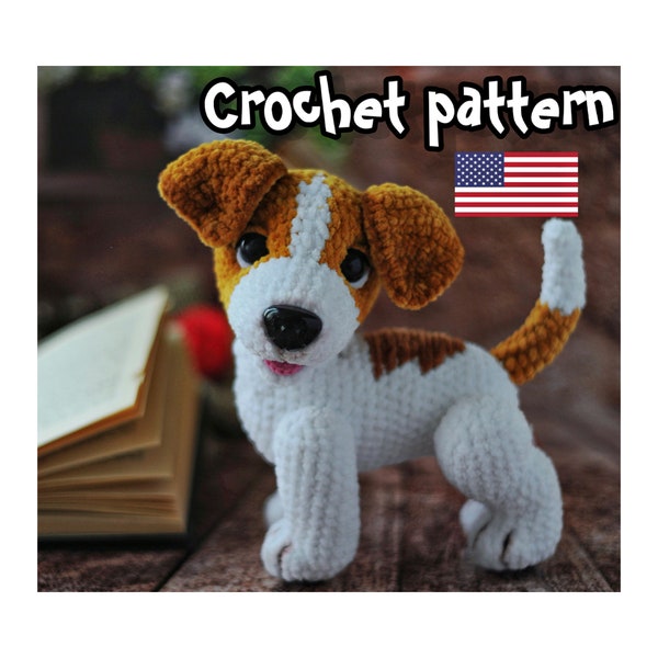 Amigurumi Jack Rassel Terrier, Häkelhund Anleitung, Häkeltier, Anleitung für gefüllten Hund, Hundespielzeug, PDF, DIY Anleitung