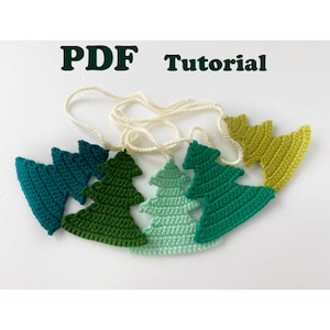 Crochet Christmas Garland, Christmas Tree Crochet Pattern