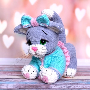 Crochet Cat Pattern, Amigurumi Cat, Crochet Animal, Cat Stuffed Animal ...