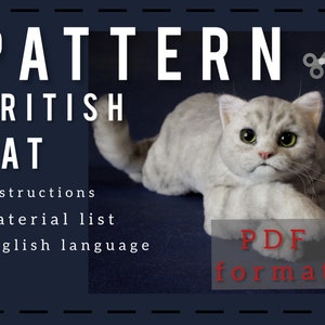 The pattern realistic toy British Cat. Realistic sewing toy from fur.