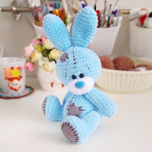 Crochet pattern bear and bunny with blue nose / easy to follow amigurumi pattern image 3