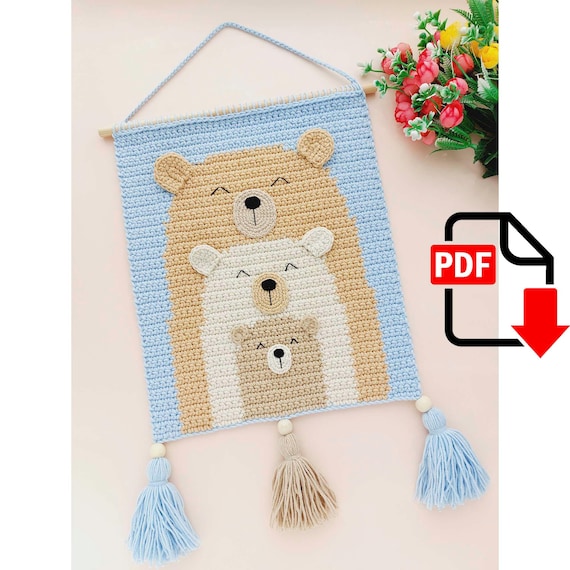 Preview of Crochet Wall Hanging Pattern, Crochet Wall Decor Pattern, Wall Decor, Nursery Decor Crochet Pattern, English PDF by ThreadTutorial