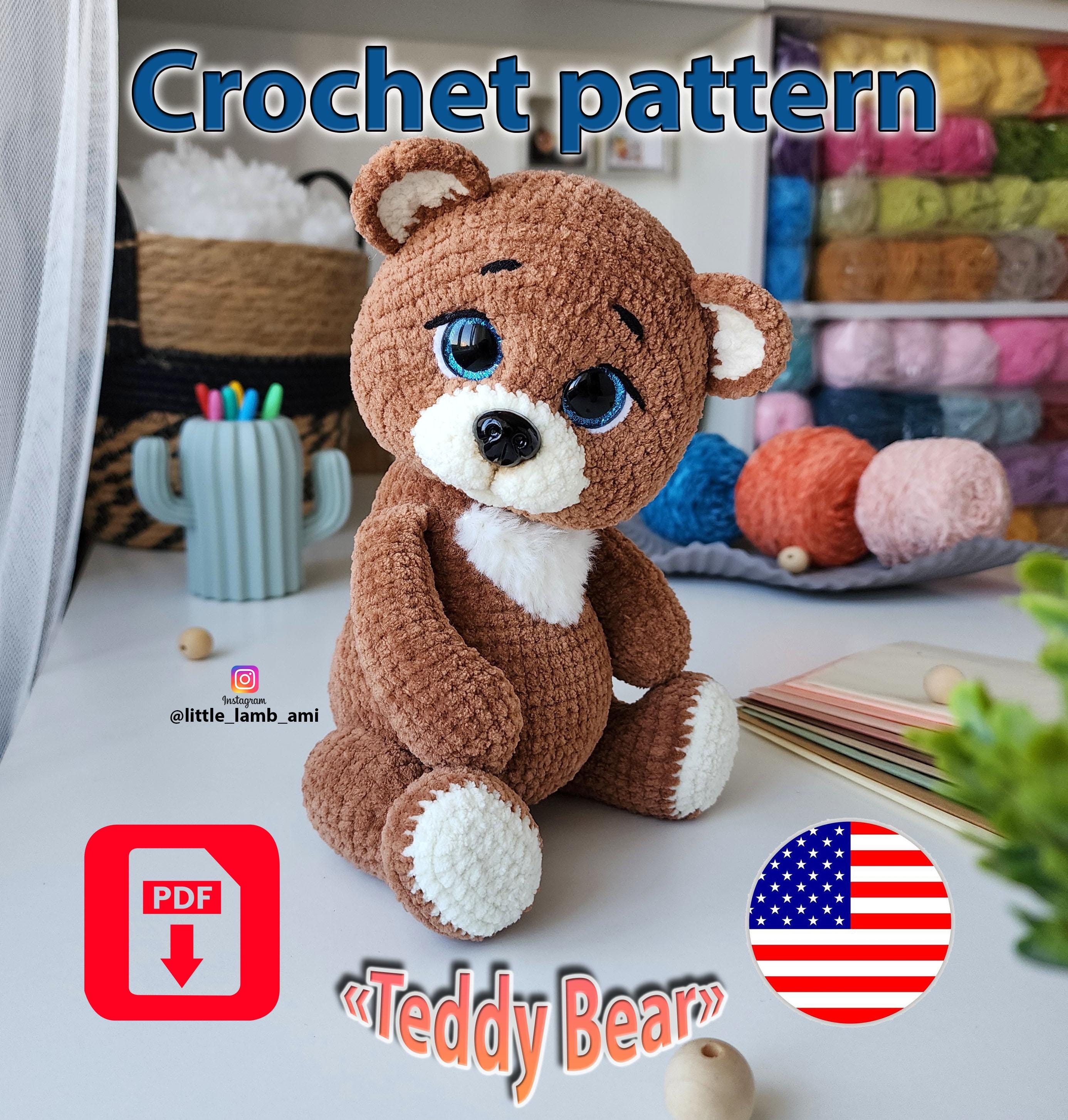 Teddy Bear Crochet Pattern PDF, Amigurumi Plush Bear, Soft Toy Gift for ...