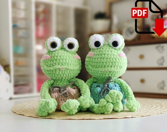 Haakpatroon kikker / kikker speelgoedpatroon / Amigurumi PDF / Instant download gehaakte dierenpatronen