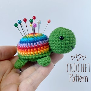 Pin Cushion Turtle Rainbow Crochet Pattern