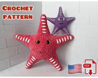 Starfish Crochet Pattern, Crochet Amigurumi Starfish