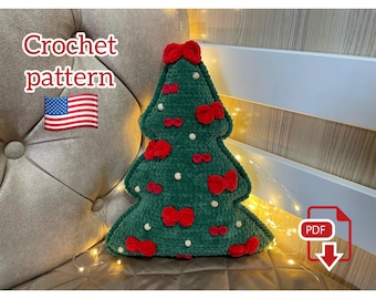 Christmas Tree Pillow Crochet Pattern