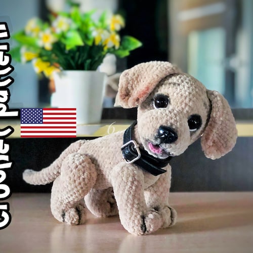 Crochet Pattern Dog PDF English Plush Stuffed Puppy Pattern Etsy