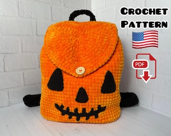 Halloween Crochet Pattern Backpack Pumpkin: Halloween Backpack Pumpkin (PDF Pattern)