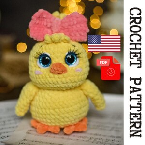Crocheted Chicken pattern. DIY cute plush chicken . Crochet toy pattern