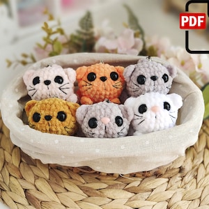 Crochet cat pattern / Amigurumi kitten pattern / Cute keychain