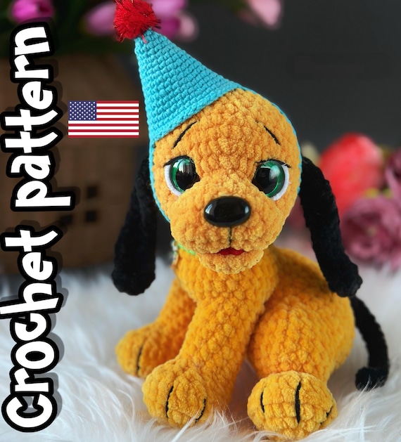 Preview of Crochet puppy pattern, crochet dog, animal pattern, amigurumi pattern, ENGLISH PDF, DIY tutorial by ThreadTutorial