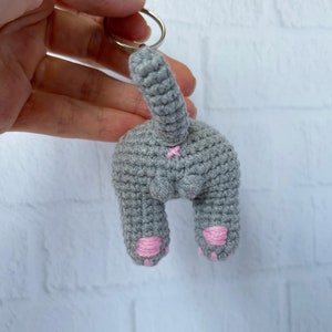 Cat Butt Crochet Keychain Pattern, Cat lover gift image 8