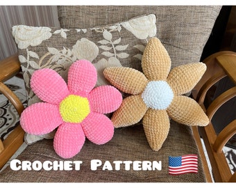 Flower Crochet Pattern, Flower Pillow