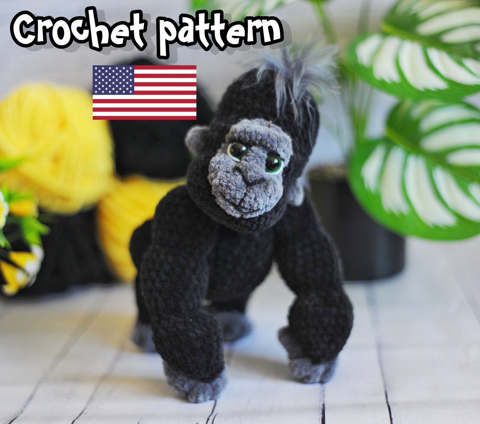Crochet Gorilla Monkey Crochet Pattern Baby Gorilla Pattern Etsy