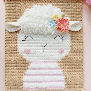 Crochet Wall Hanging Pattern, Crochet Wall Decor Pattern, Crochet Sheep Decor Pattern, Crochet Nursery Decor English Pattern image 5