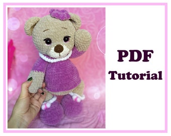 Amigurumi "Teddy bear in a sweater" Crochet pattern PDF. Tutorial.