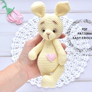 Bunny crochet pattern, Amigurumi bunny pattern, Toy crochet pattern, Bunny doll crochet pattern, Handmade stuffed bunny, Handmade bunny