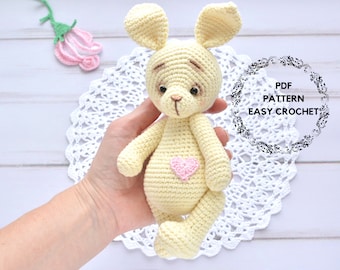 Bunny crochet pattern, Amigurumi bunny pattern, Toy crochet pattern, Bunny doll crochet pattern, Handmade stuffed bunny, Handmade bunny