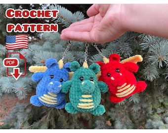 Patrón de dragón a crochet, animales de crochet dragón