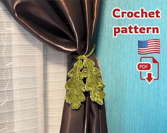 Crochet Curtain Tieback Pattern, Autumn Home Decor: (PDF Pattern)
