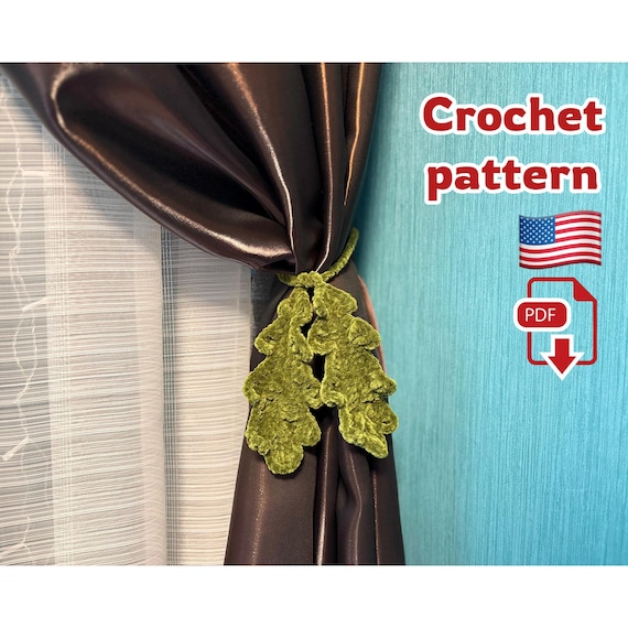 Preview of Crochet Curtain Tieback Pattern, Autumn Home Decor: (PDF Pattern) by ThreadTutorial