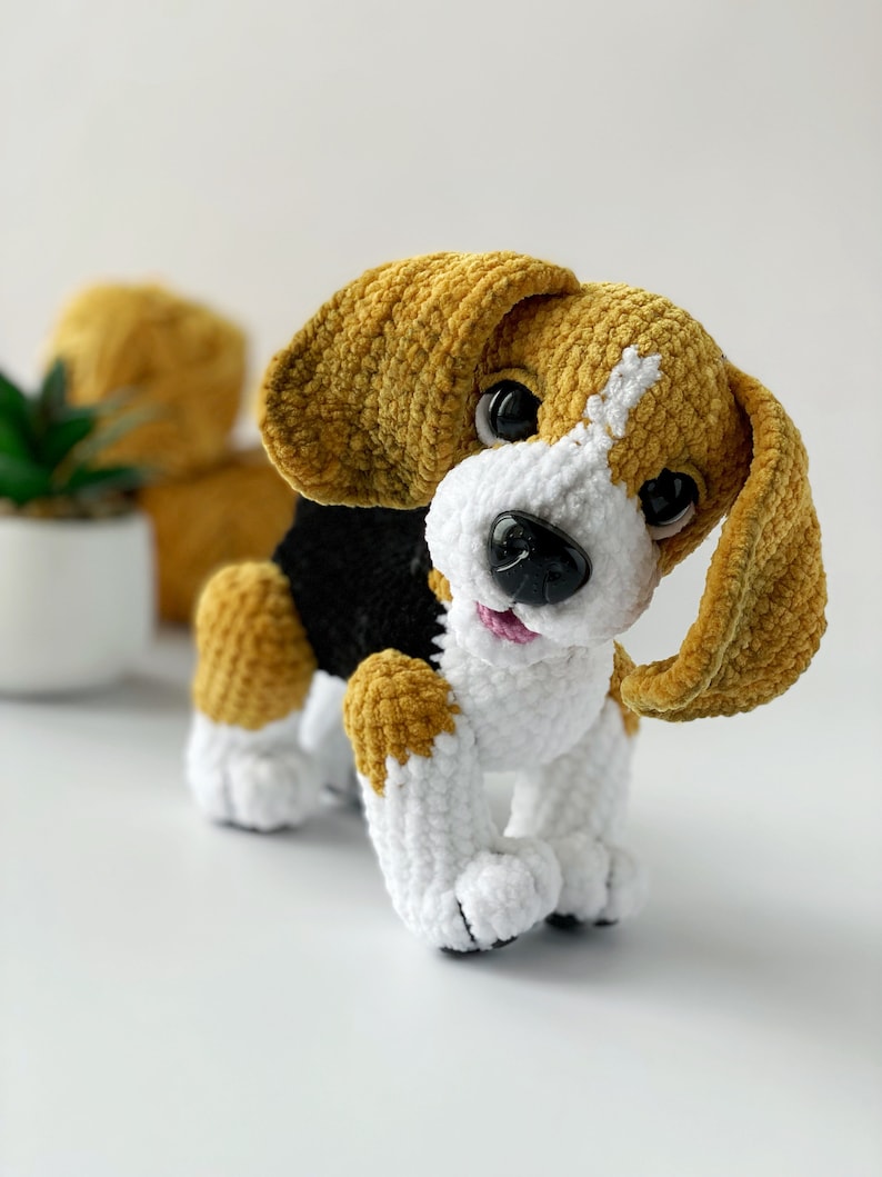 Crochet Beagle Dog Pattern Stuffed Dog Dog Toy Plush Etsy