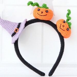 Halloween Witch Hat Headband for Kids & Adults Crochet Pattern, DIY Halloween headband, Crochet head accessory, Halloween decor image 9
