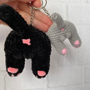 Cat Butt Crochet Keychain Pattern, Cat lover gift image 10