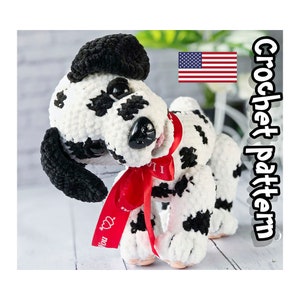Amigurumi Dalmatian, Crochet dog pattern, stuffed animal, Plush pattern, Realistic dog toy, Stuffed toy, ENGLISH PDF, DIY tutorial
