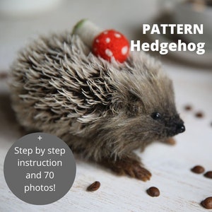 Hedgehog Sewing pattern PDF, Stuffed animal Pattern for women, Realistic Animals, Hedgehog Plush, Teddy Bear Pattern, sewing tutorial toy