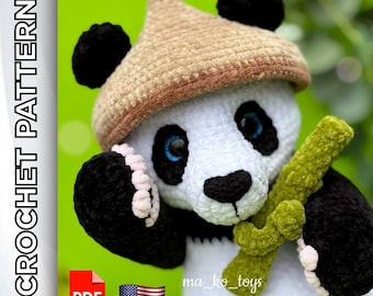 Haakpatroon panda. Leuk knuffelpatroon. Zelfstudie.