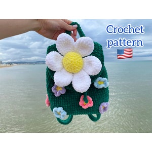 Crochet Flower Rucksack Muster, Blumenmädchen Geschenk