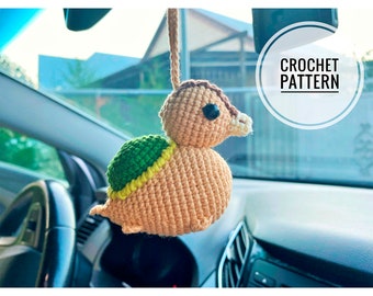 Car Mirror Hanging Accessories Turtle Duck, Crochet Patten Keychain