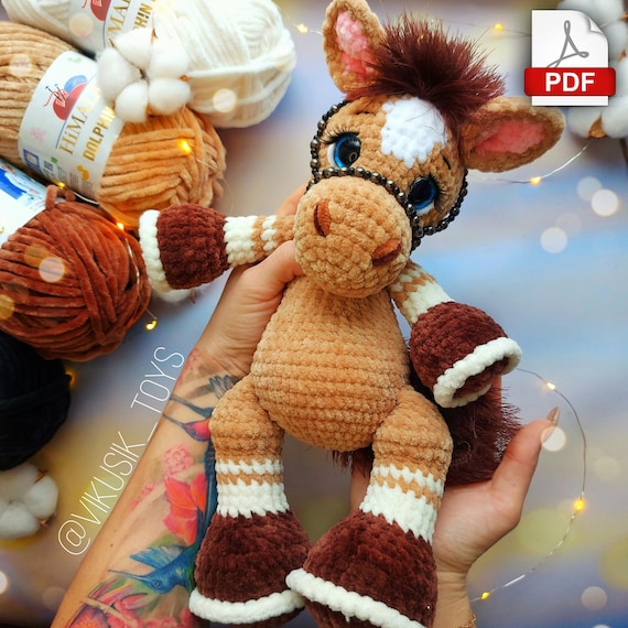 Preview of Horse Crochet Pattern, toy pattern for children, PDF crochet tutorial. by ThreadTutorial