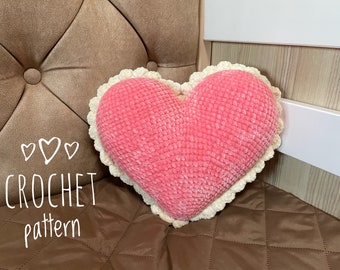 Heart Plush Pillow Crochet Pattern