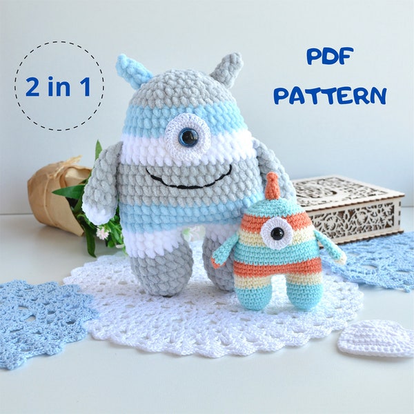 Monster crochet pattern, Amigurumi crochet pattern PDF,  Crochet soft toys, Halloween Decor