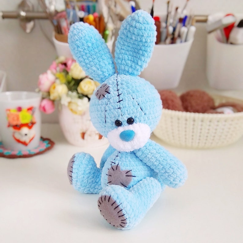 Crochet pattern bear and bunny with blue nose / easy to follow amigurumi pattern image 6