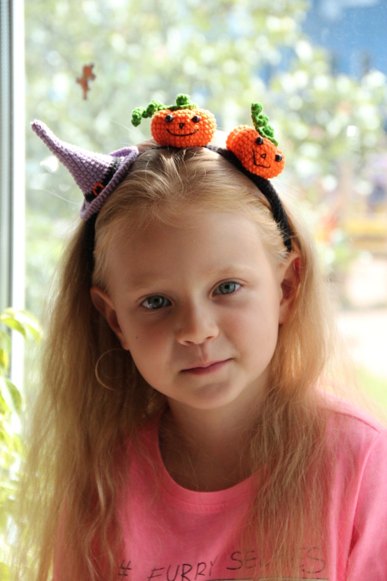 Halloween Witch Hat Headband for Kids & Adults Crochet Pattern, DIY Halloween headband, Crochet head accessory, Halloween decor image 4