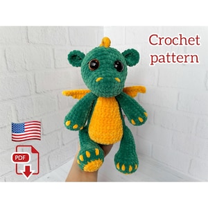 Dragon Crochet Pattern, Crochet Dragon Plush