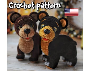Crochet bear pattern, bear crochet pattern, crochet teddy bear, amigurumi animals, polar bear, ENGLISH PDF, DIY tutorial