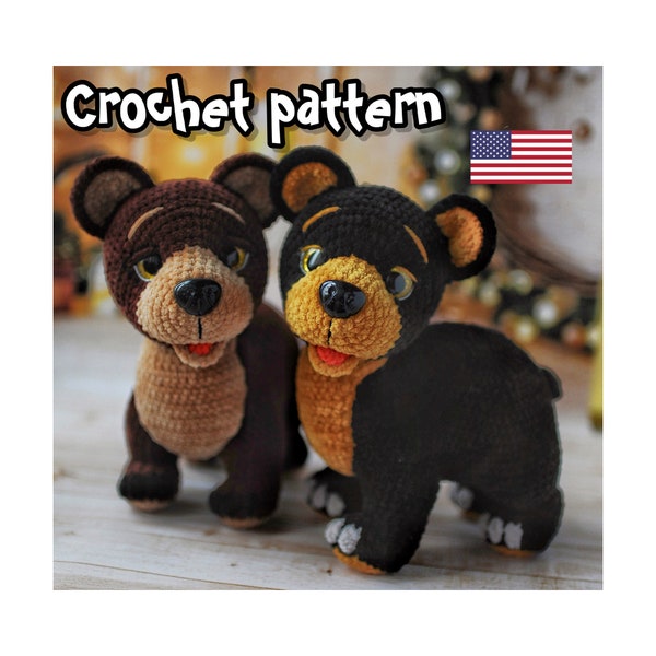 Crochet bear pattern, bear crochet pattern, crochet teddy bear, amigurumi animals, polar bear, ENGLISH PDF, DIY tutorial