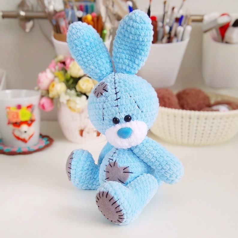 Crochet pattern bear and bunny with blue nose / easy to follow amigurumi pattern image 9