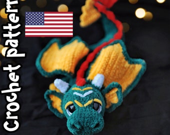 Dragon crochet pattern, dragon plush pattern, amigurumi dragon, baby dragon crochet, ENGLISH PDF, DIY tutorial