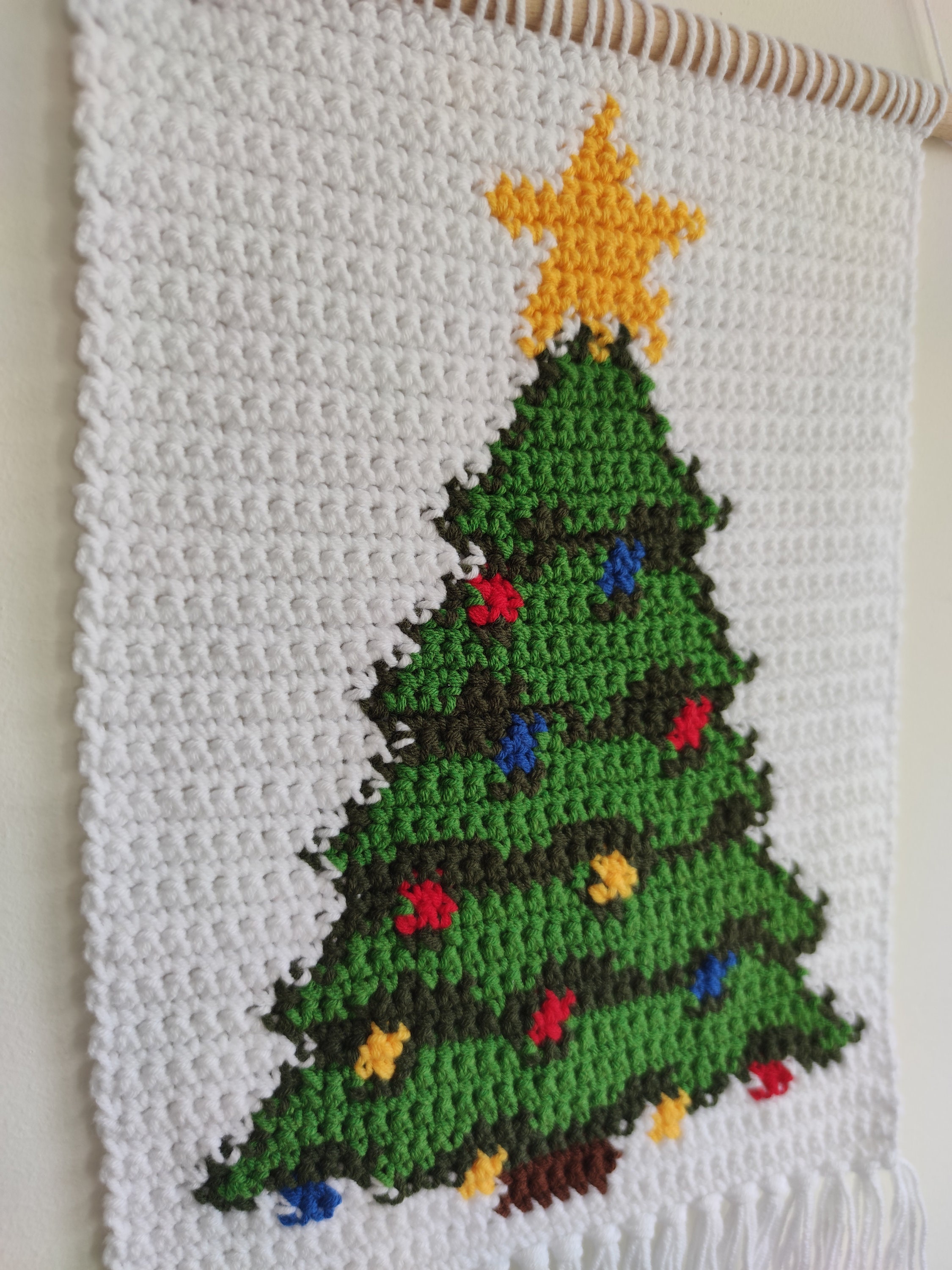 かぎ針編み クリスマス タペストリー 膝掛け マルチ ソファカバー