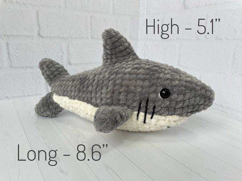 Shark Plush Toy Pattern, Baby shark, Shark gift image 2